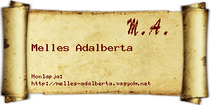 Melles Adalberta névjegykártya